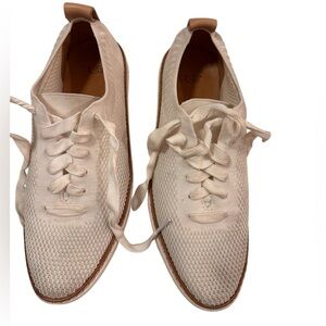 UGG Sidney Shoes Womens Sz 8 Knit Tennis Trainer Sneakers Lace Up Low Cream